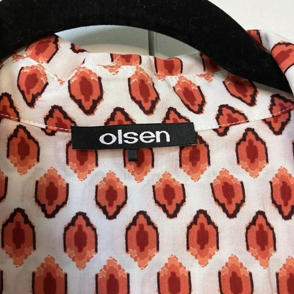Olsen Alpine Lodge Geo-Print Shirt Womens M  10 - Picture 3 of 6